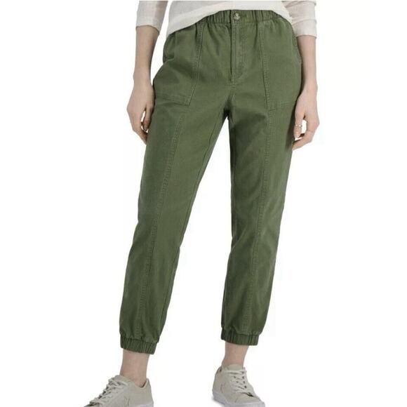 Style & Co Mid Rise Utility Pants Green Winter Moss Size 14 Cargo Jogger Casual - Picture 1 of 5